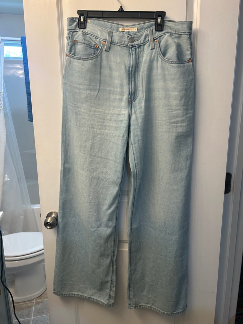 Levi's Light Blue Ribcage High Waisted Linen cotton blend 32 x 32. NWT - Picture 5 of 8